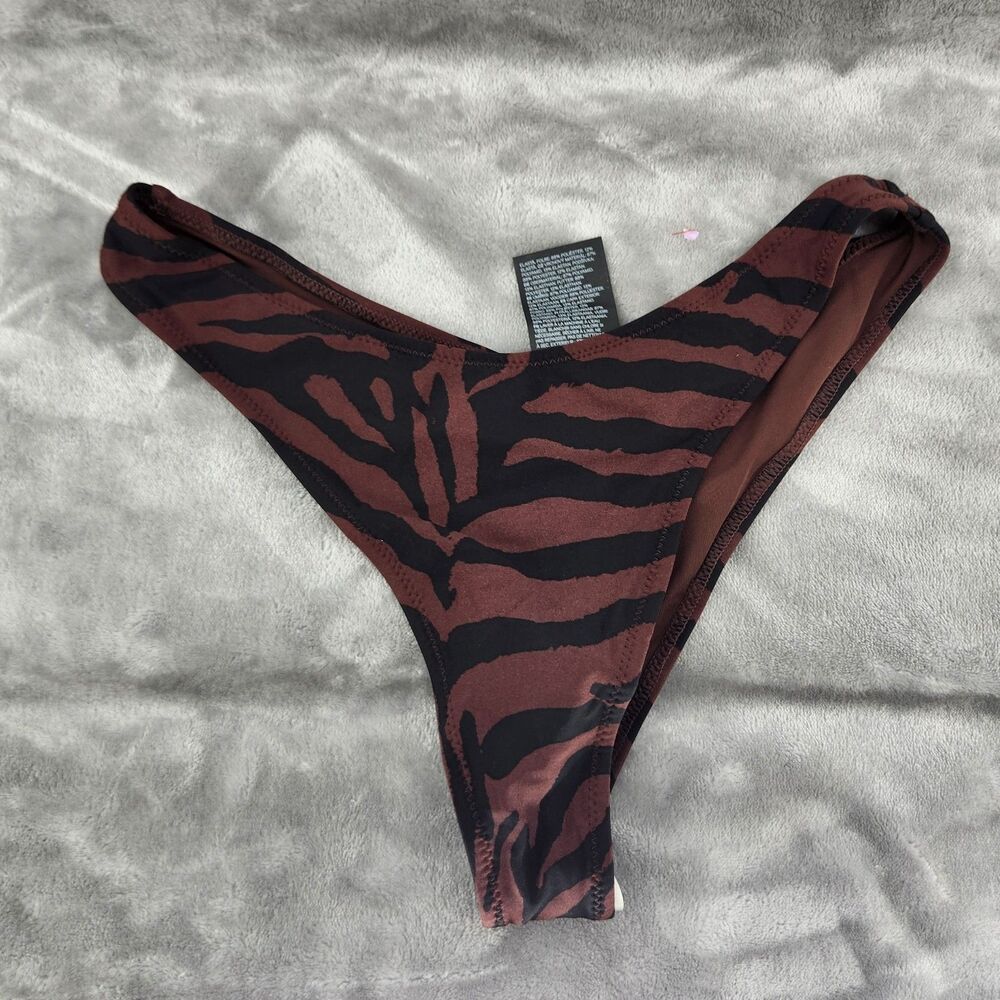 H&M‎ Brown Black Small Brazilian Bikini Bottom NWT